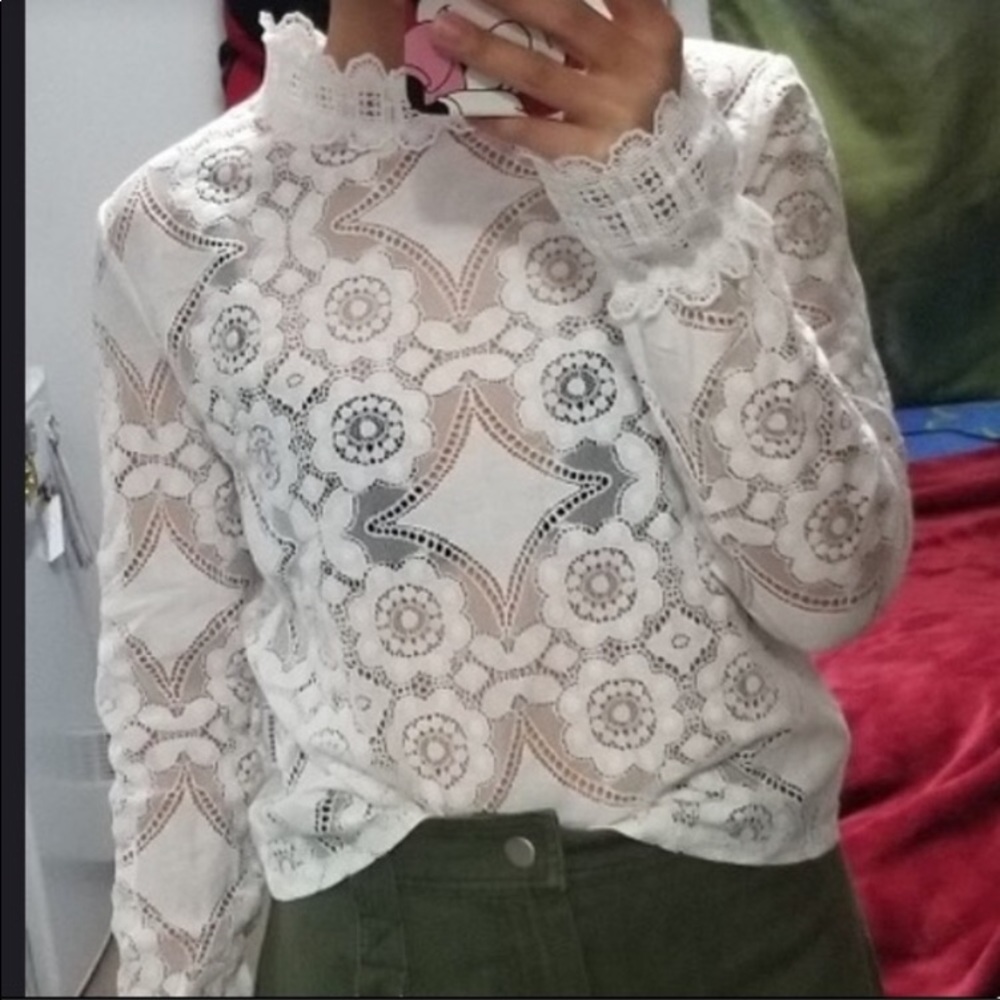 Long Sleeve Lace Blouse - Picture 8 of 9